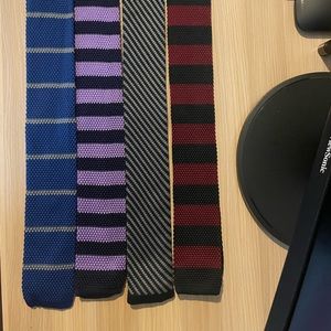Selling standard-sized ties. All brand new and willing to sell in bulk.